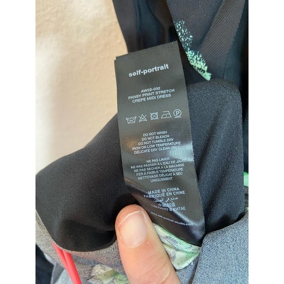 Self-Portrait Pansy Print Midi Dress size 0 - Picture 6 of 8